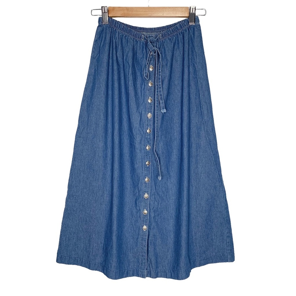Vintage Denim Midi Skirt | Size Small